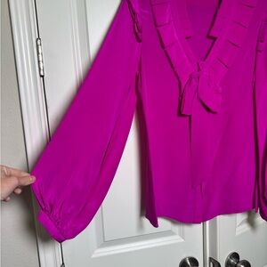 Walter Baker Fuchsia Blouse with Ruffle Detail